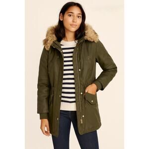 J. Crew Perfect Winter Parka Primaloft Olive Green